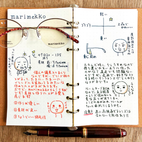 マリメッコ　marimekko 鹿児島　指宿　イラスト　手帳　万年筆かわいい　眼鏡　メガネ　眼鏡屋