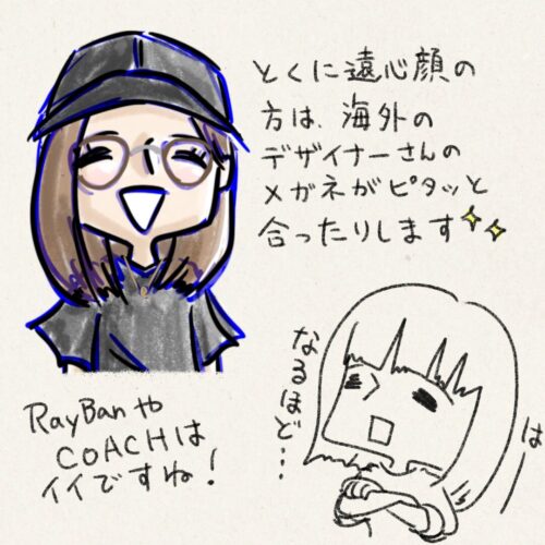 海外デザイナーの眼鏡がぴったり似合う似顔絵
