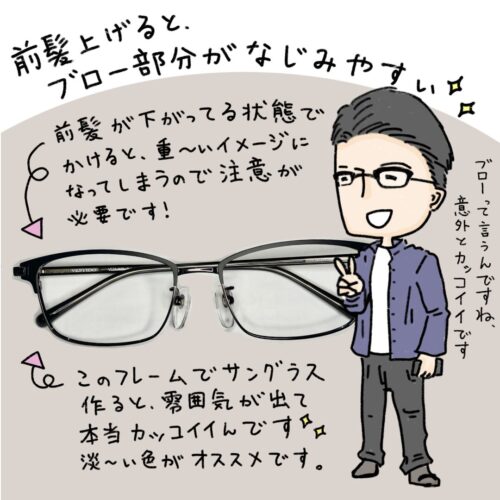 ブロータイプの眼鏡　サーモント