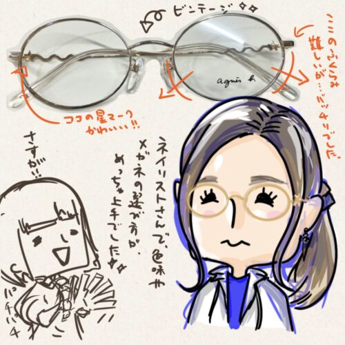 ネイリストさんに似合った眼鏡をイラストで説明