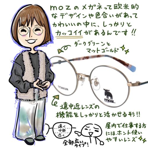 MOZのメガネ女子　遠近レンズの説明　
